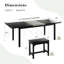 Ensemble de table de salle à manger 7 pièces pour 4-8, grande table de cuisine extensible de 63 po avec 6 tabourets, table de salle à manger moderne avec structure robuste, facile à assembler, noir