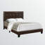 Lit tapissier en similicuir brun Cynzia, H 45,63 po x l 57,74 po x L 80,1 po