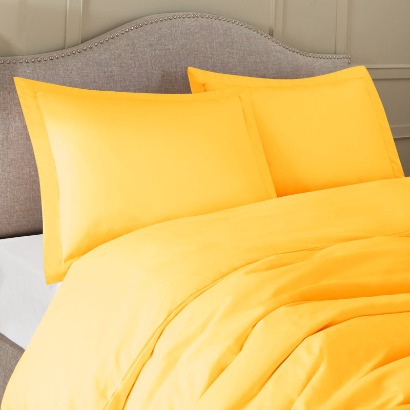 Ensemble de housse de couette ultradoux , Jaune, Housse simple + 1 taie décorative