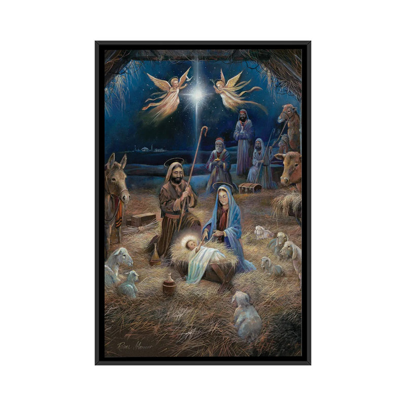 «Silent Night», reproduction d'art sur toile encadrée, Noir, Impression encadrée sans passe-partout, H 60 po x l 40 po