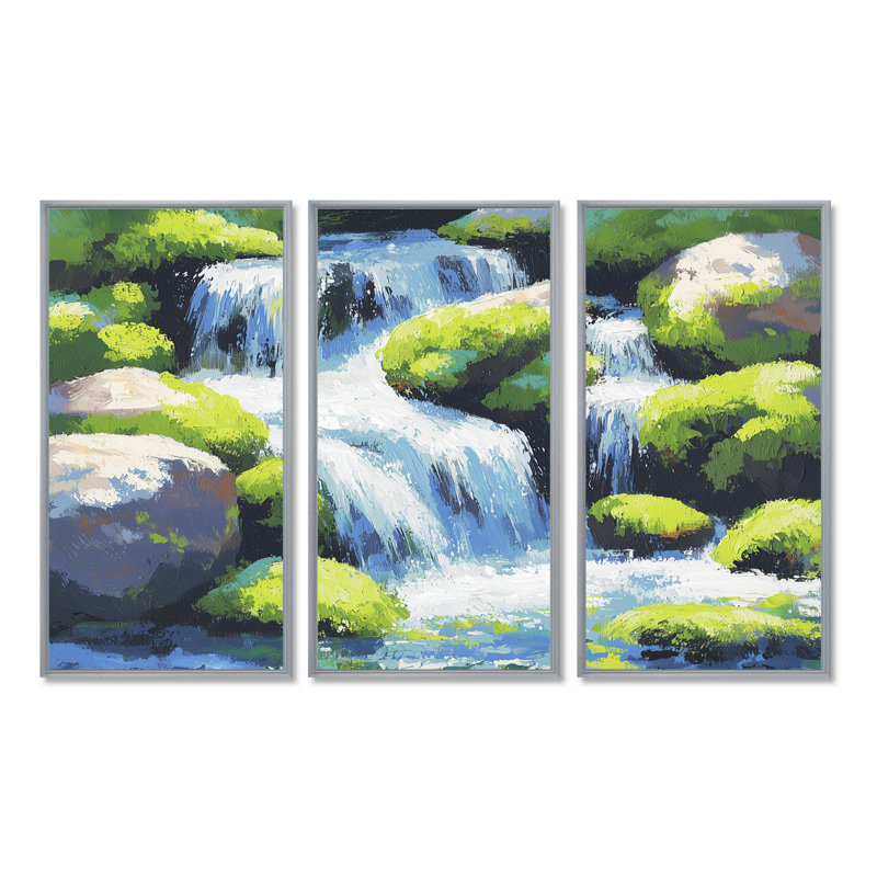 Ensemble de salon Cascade d'eau à Washington I - Washington Wall Art, H 40 po x l 60 po, Reproduction avec cadre flottant