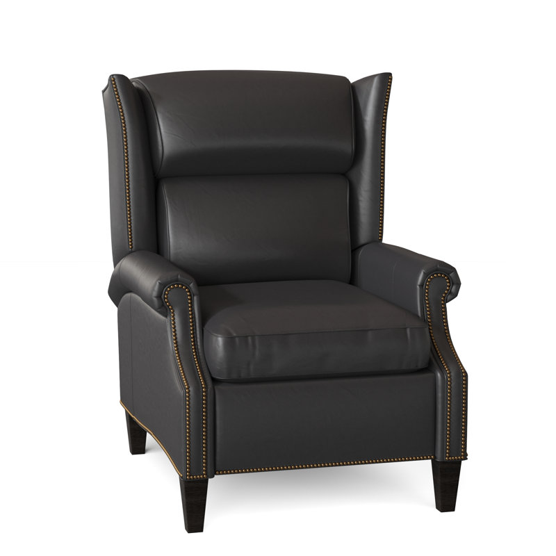 Fauteuil inclinable standard de 33 po de largeur Vassilios, Étain n<sup>o</sup> 9, Cuir véritable Outsider Raven, Pavées