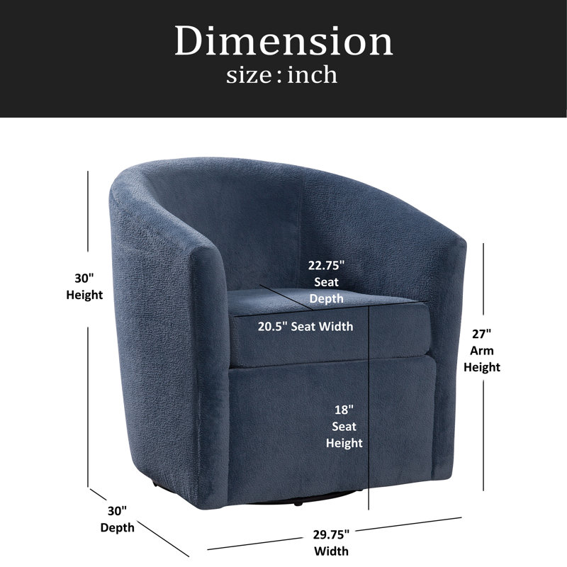 Fauteuil d'appoint pivotant Barrel, Marine