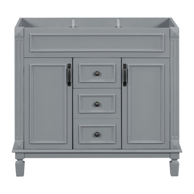 Meuble-lavabo 36 po, rangement moderne avec portes et tiroirs à fermeture en douceur