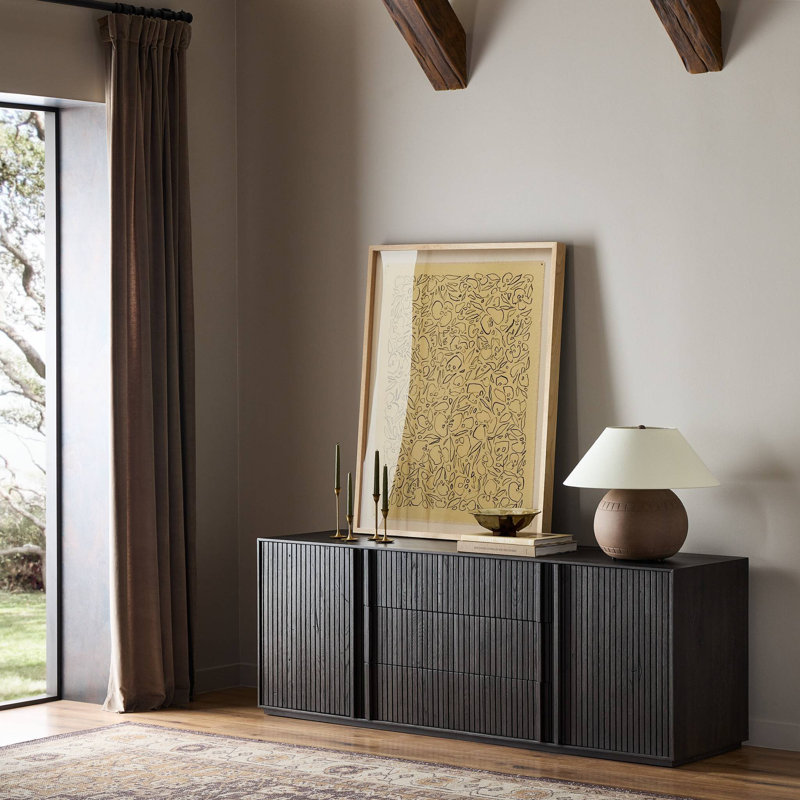 Leo Media Console-Smoked Black, Smoked Black