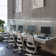 Dimmable LED dining room lamp with remote control. Modern design