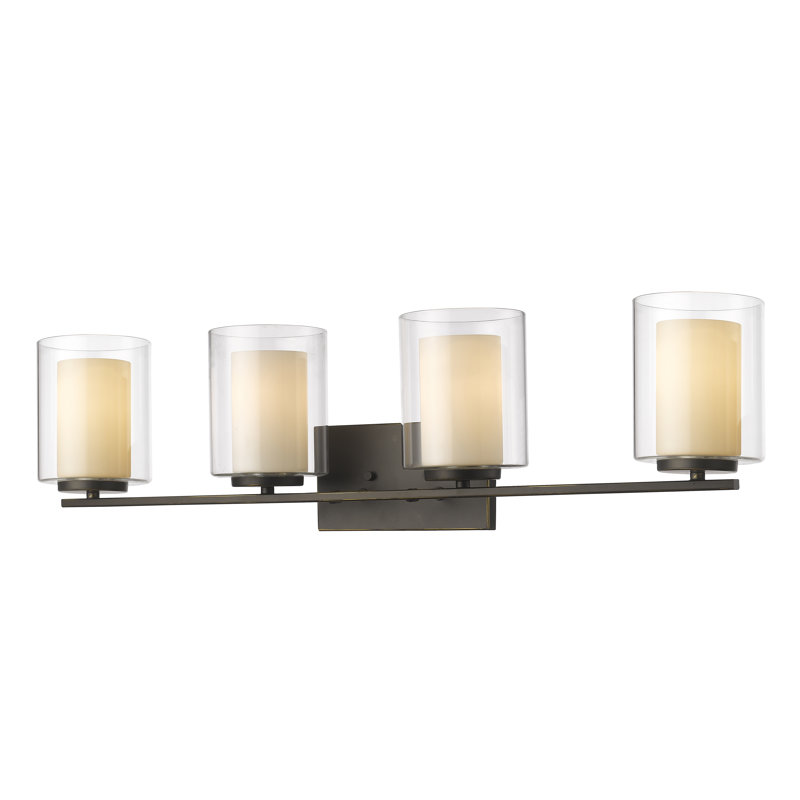 Éclairage pour salle de bain 4 lumières à intensité variable Arie, Bronze vieilli