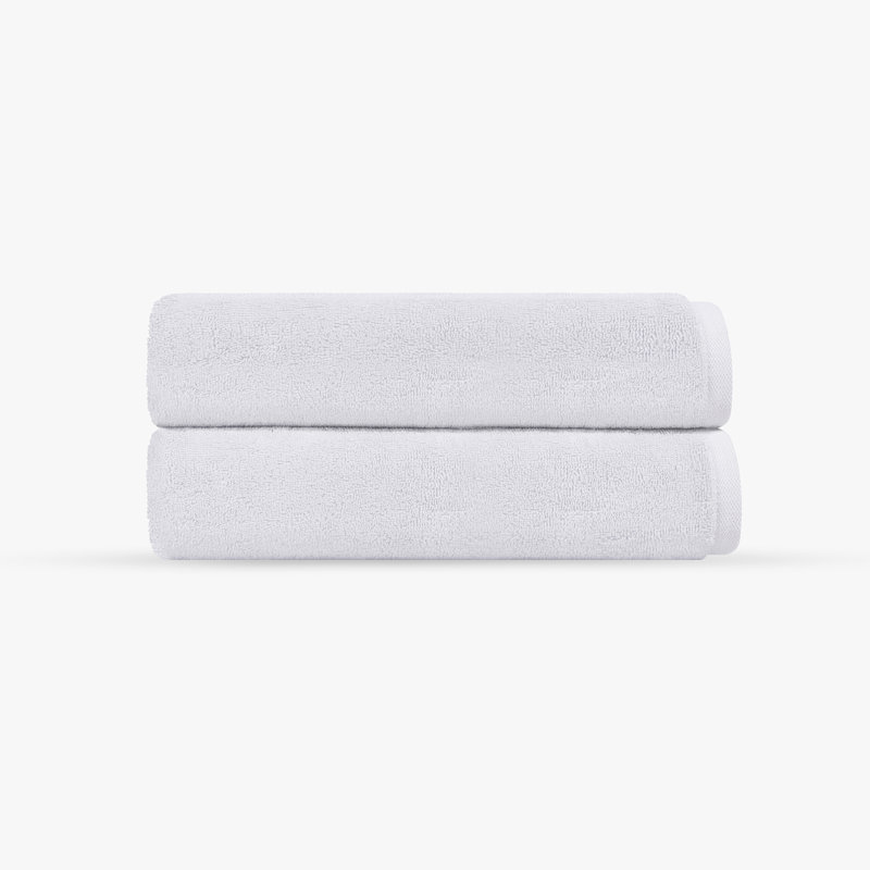 Mac 2 pcs Turkish Bath Towels Set, White