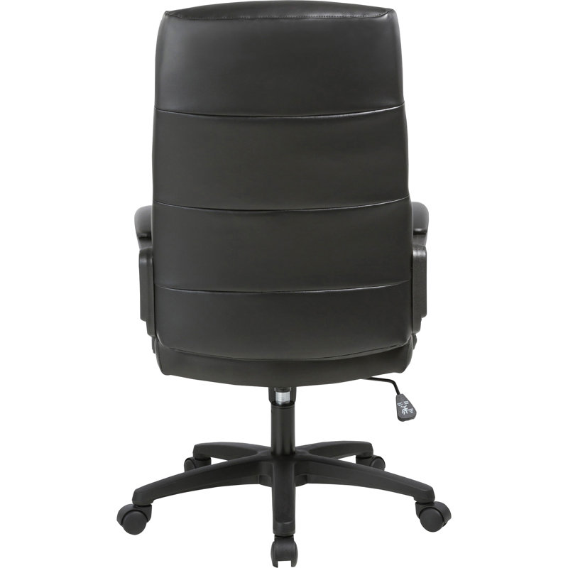 Soho High-Back Leather Executive Swivel Chair in Black