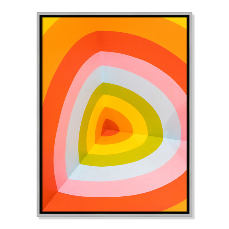 Imprimé Sherbet Bullseye par Jason Leung, H 25,5 po x l 19,5 po x P 2 po, Encadrement argenté, Pas de tapis