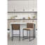 Ensemble de chaises de salle à manger moderne 2 pièces, sièges décoratifs en tissu et structure simple en fer forgé