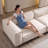 White Microfiber Modular Sofa cushion Loveseat