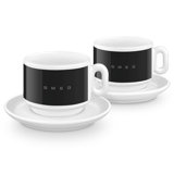 50's Style Porcelain Cappuccino Cups, Set of 2