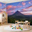 Papier peint adhésif auto-adhésif moderne pour la chambre à coucher Peel and Stick L 100 "x l 144" avec paysage de montagne-127343666