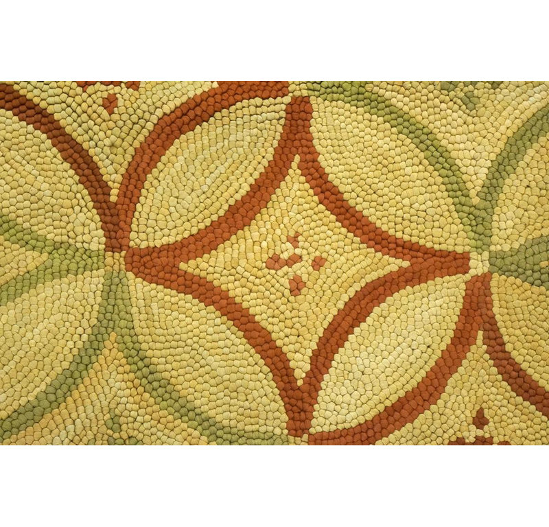 Astonishing Geometric Pattern Contemporary Handmade Cotton American Hooked Rug