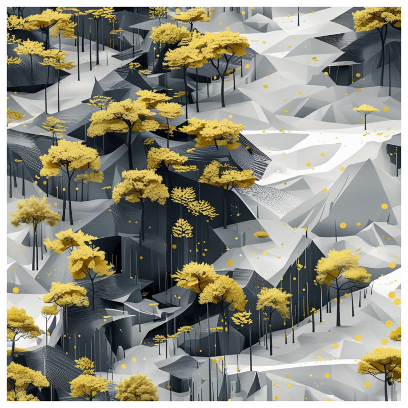 Édredon Yellow Trees On Mountains, Très grand lit