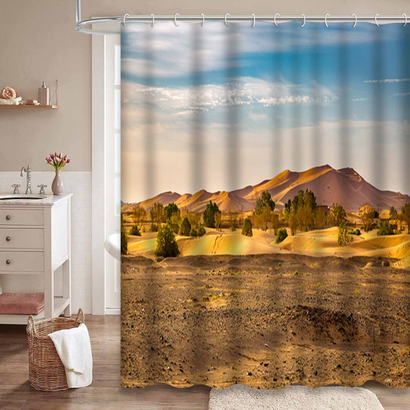 Paysage du Sahara dans le sud-ouest du Maroc avec 12 crochets, L 72 po x l 78 po