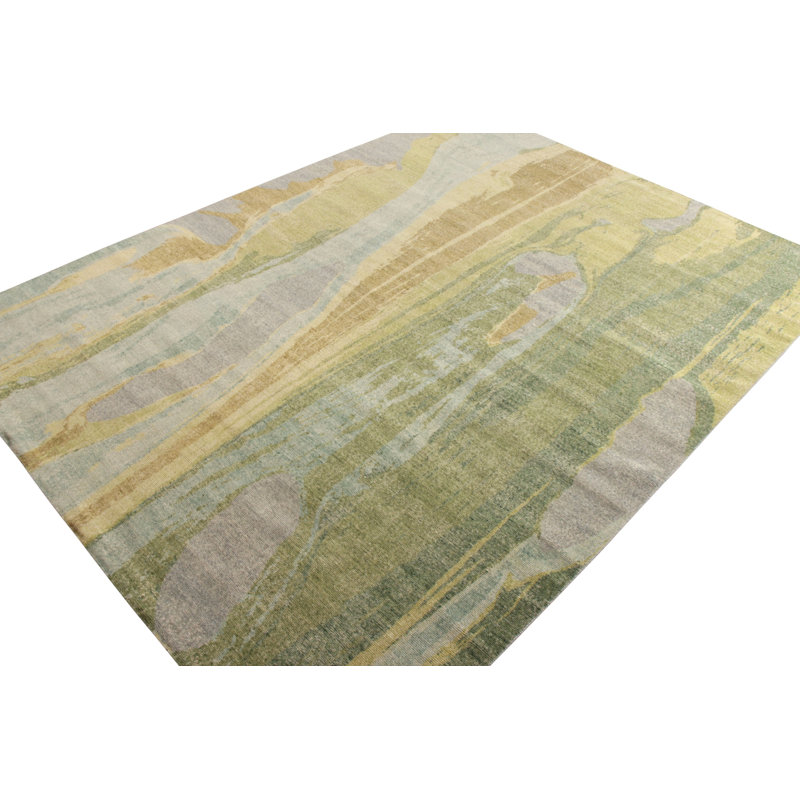 Distressed Homage Hand Knotted Wool Area Rug, Rectangle 8' x 10'