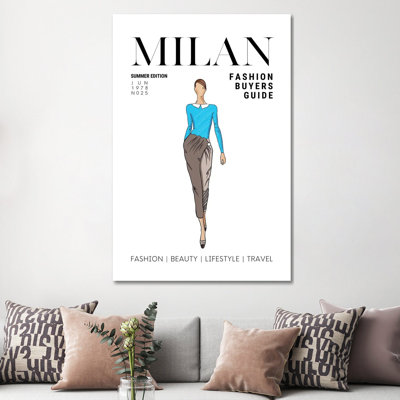Milan Italian Fashion by Design Harvest - Wrapped Canvas Print