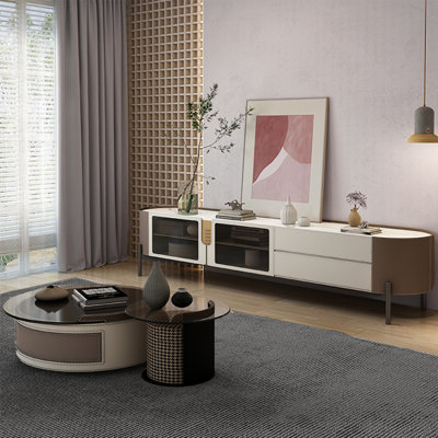 Italian style TV stand paired with coffee table