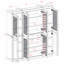 Grande armoire de cuisine Doerschuk avec portes en verre et 2 tiroirs, tablettes réglables, armoire de rangement modulaire pour la cuisine, l 65 po x H 71,5 po-259426780
