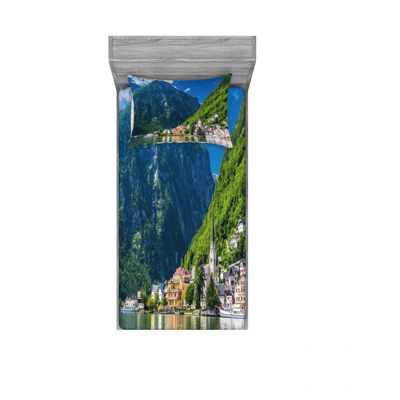 Ensemble de draps Hallstatt Natural View, Ensemble de draps pour lit simple avec drap-housse
