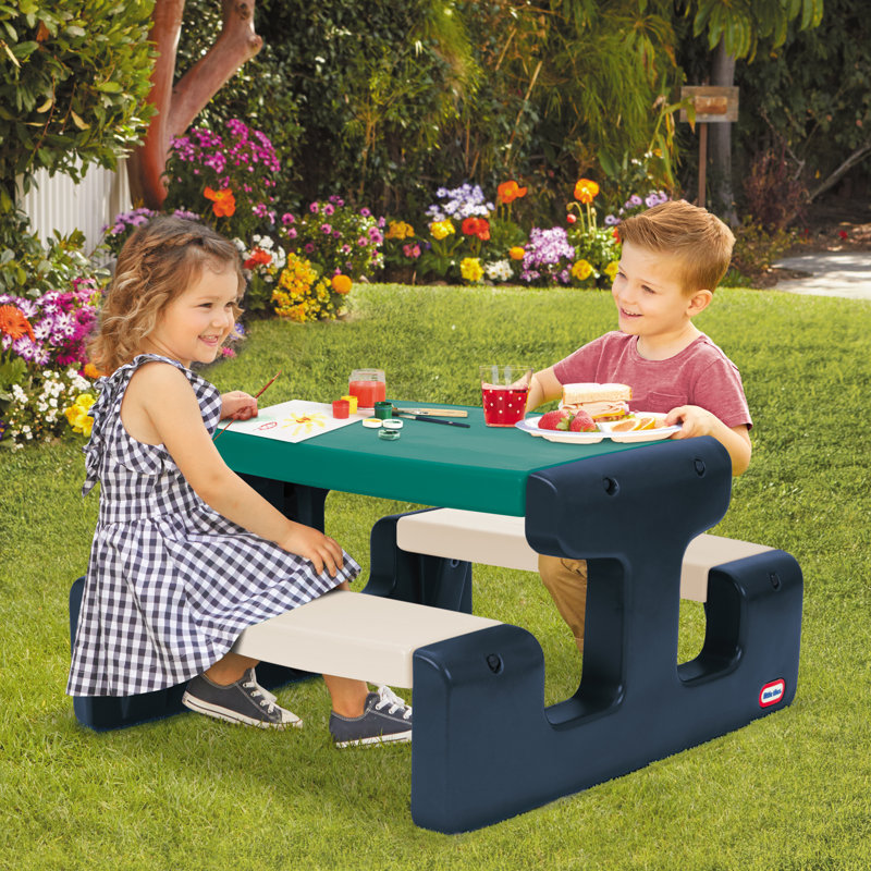 Kids and Chair Set, Green/Blue/Beige