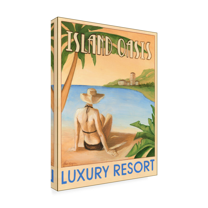 Toile pour l'extérieur «Island Oasis» par Ethan Harper, H 47 po x l 35 po x P 1,5 po