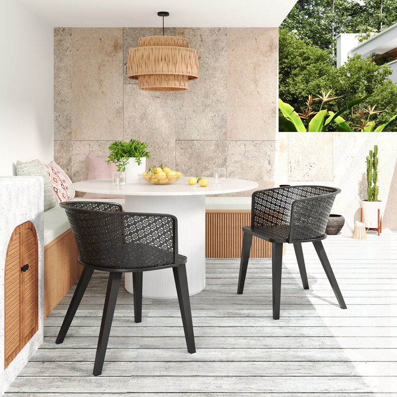 Outdoor Dining Chair(Set Of 2), Black