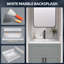 24 po Dosseret de meuble-lavabo en pierre d'ingénierie 4 po Éclaboussure de meuble-lavabo blanc Carrara
