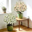 Décoration florale artificielle résistante aux rayons UV de 24 pouces en fausse fleur artificielle en forme de lotus adaptée aux espaces intérieurs et extérieurs (rose pêche), 2 pots par / ensemble-1469850128