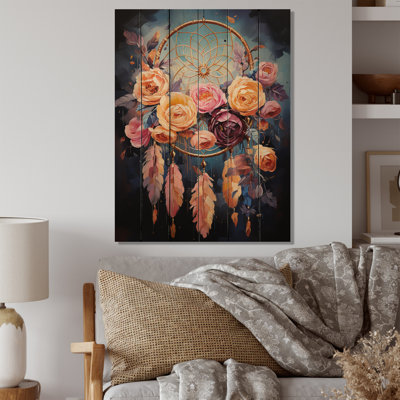 Dreamcatcher Dreams Interceptor III - impression de capteur de rêves sur bois de pin naturel