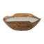Jeimi Indoor Mango Wood Wax Candle Bowl with Handcarved Organic Shape and Multi-Wick Design for Decorative Accent Display in Natural Wood Material-94259184