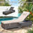  Outdoor Rattan Chaise Lounge Set of 2 with Reclining Backrest, Sidetable, Cushions & Head Pillows-926952108-915732333