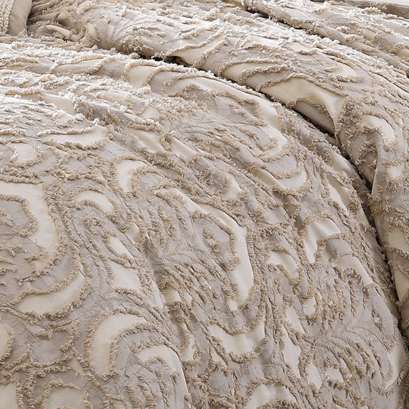 Ensemble d'édredon en microfibre 6 pièces, Beige, Édredon de grande taille et 5 pièces supplément