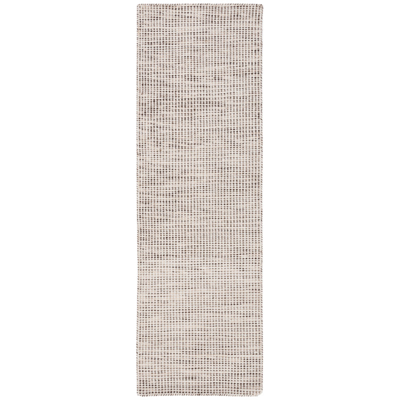 Tapis en laine / coton touffeté à la main Corenia en brun / ivoire, Tapis de couloir 2 pi 3 po x 9 pi