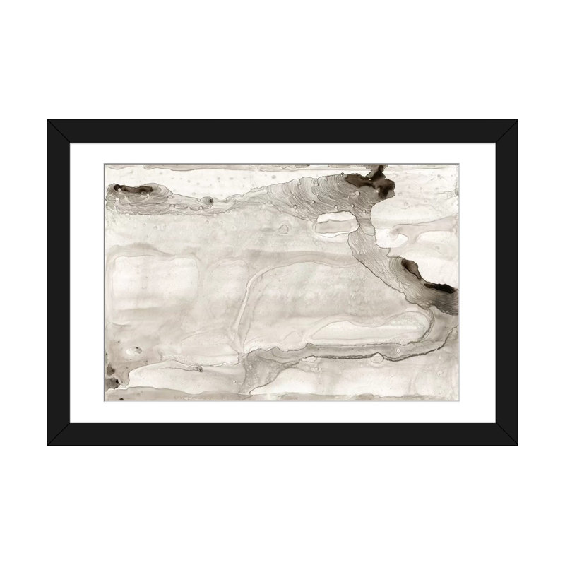 « arroyo », impression sur toile, H 16 po x l 24 po x P 1 po, Papier d'art encadré noir, Blanc