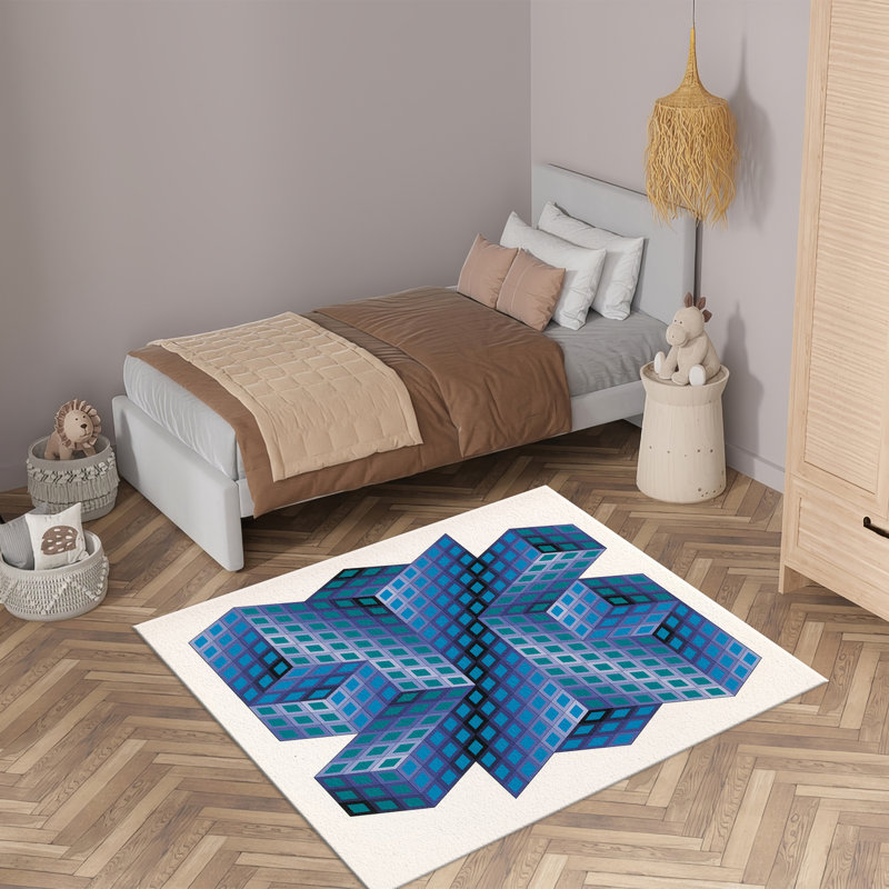 Exquisite High-Pile Soft Printed Rug with Intricate Floral Design Ideal for Enhancing Living Room or Bedroom Interiors