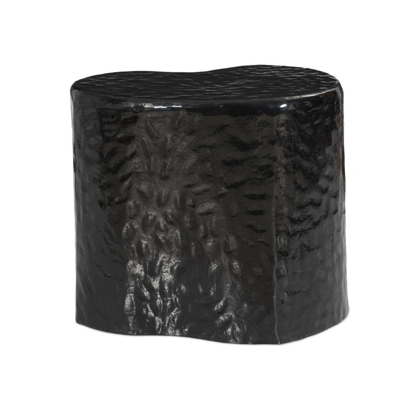Dulcie End Table-Glossy Black Cast Aluminum