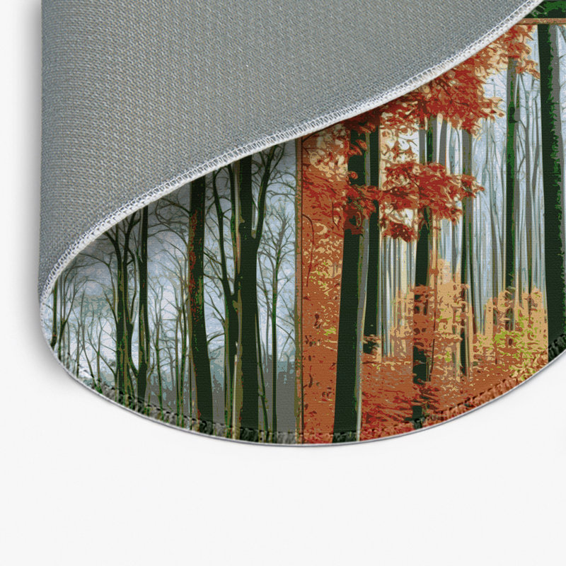 Tapis d'intérieur et d'extérieur brun Nature, Rond 5 pi