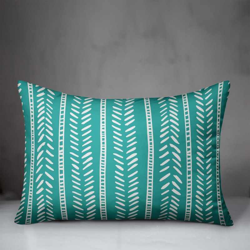  Coussin lombaire intérieur / extérieur Abstract Arrows, Polyester / Bourre en polyester, Bleu sarcelle / crème