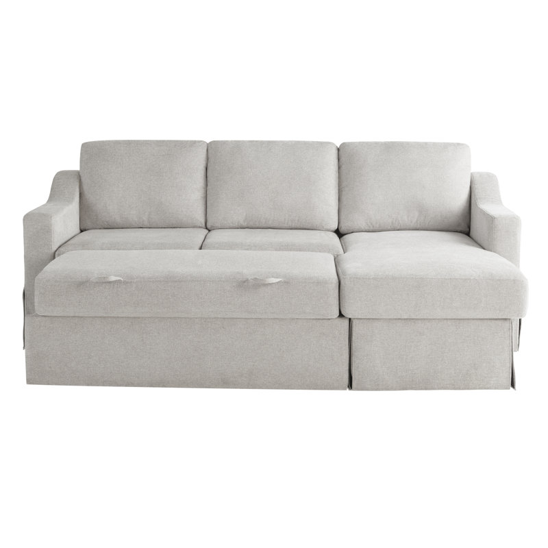 Serta Harvey 89.8" Convertible Sleeper Sectional, Linen