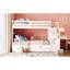 Lit superposé Twintwin avec lit gigogne et 3 escaliers de rangement blancs - Améliore l'ambiance d'organisation de la chambre à coucher pratique pour la chambre à coucher-2122215138