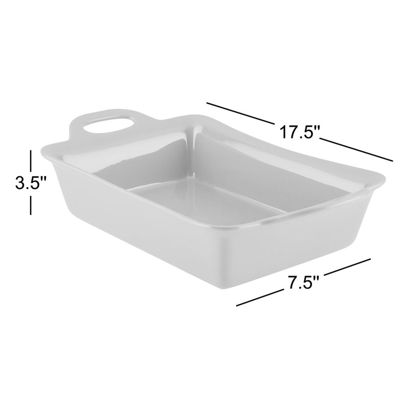 Rachael Ray Ceramics Rectangular Baker, 9 Inch x 13 Inch, Gray