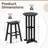 3PCS Outdoor HDPE Bar Table & Chair Set for 2 w/ Footrests for Garden Yard Pool-1961360561