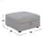 Square Upholstered Storage Ottoman, Grey