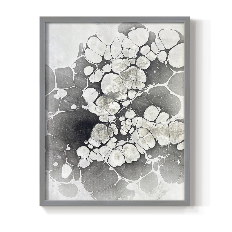 Marbling VII Framed Print - Solid Wood