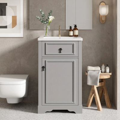Ensemble de meuble-lavabo compact autoportant compact