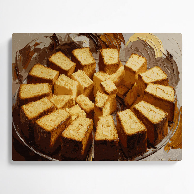 Art mural en métal brun, Desserts Pound Cake, H 11 po x l 14 po