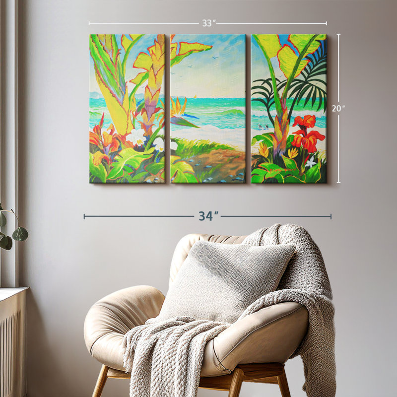 «Time To Chill At The Beach» sur toile, H 20 po x l 33 po x P 1,25 po